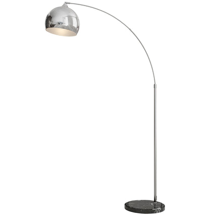 Floor lamp, adjustable height with bulb, Silver E27 Base