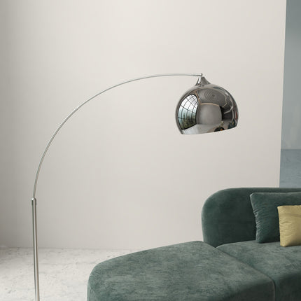 Floor lamp, adjustable height with bulb, Silver E27 Base