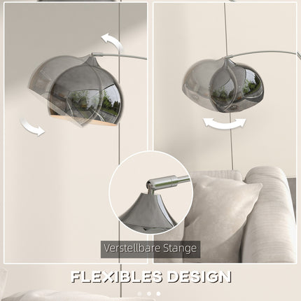 Floor lamp, adjustable height with bulb, Silver E27 Base
