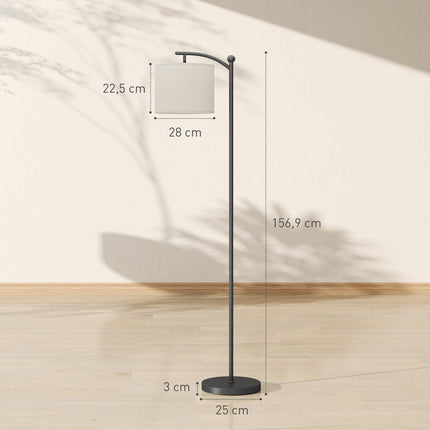 Floor Lamp with Remote, Adjustable Brightness & Color, Black