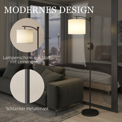 Floor Lamp with Remote, Adjustable Brightness & Color, Black