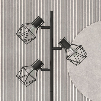 Floor lamp with 3 adjustable heads, 169 cm black metal