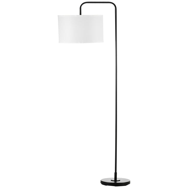 Modern black metal floor lamp with lampshade, 180 cm cord