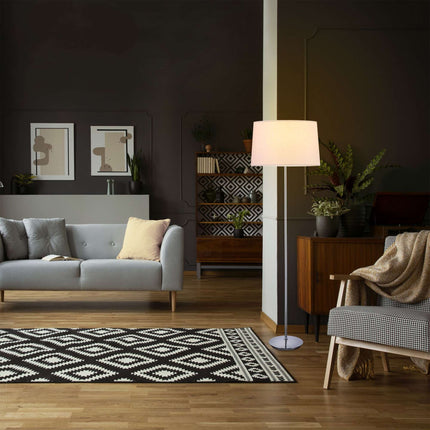 Floor lamp with fabric shade