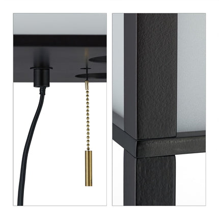 Floor lamp with shelf Black