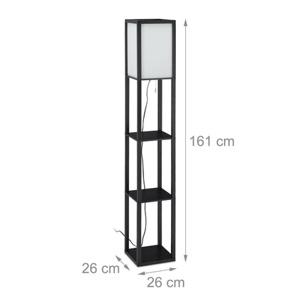 Floor lamp with shelf Black