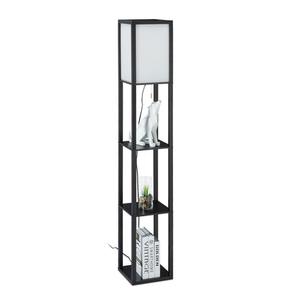 Floor lamp with shelf Black