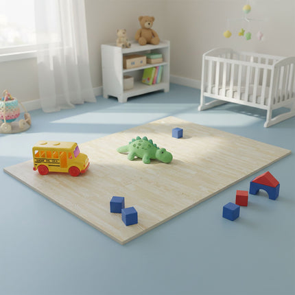 Floor protection mat in wooden look Set of 9