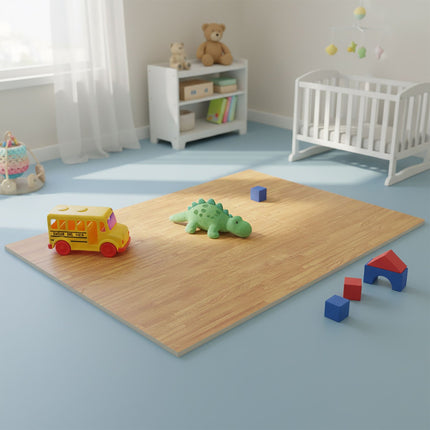 Floor protection mat in wooden look Set of 9