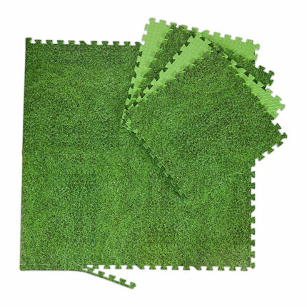 Floor protection mat with motif in set of 8