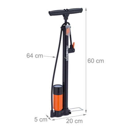 Floor pump with pressure gauge
