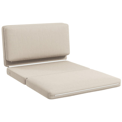 Convertible 3-in-1 sofa bed, velvet look, beige, capacity 240 kg