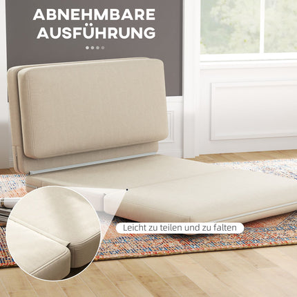 Convertible 3-in-1 sofa bed, velvet look, beige, capacity 240 kg