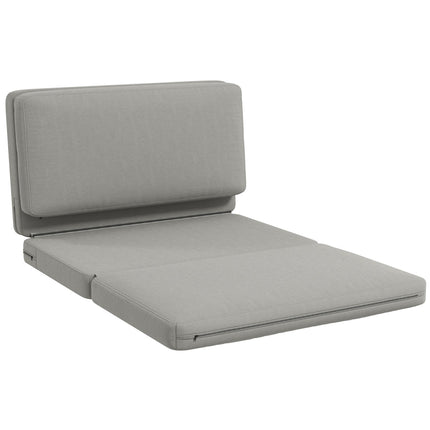 Floor sofa, 3-in-1, velvet look, holds 240 kg, light grey