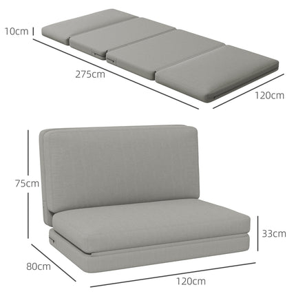 Floor sofa, 3-in-1, velvet look, holds 240 kg, light grey