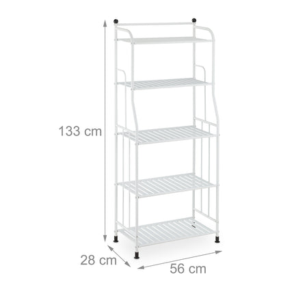 Floor-standing shelf with 5 shelves