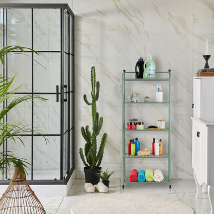 Floor-standing shelf with 5 shelves