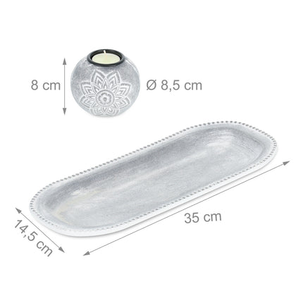 Floral tealight holder with tray