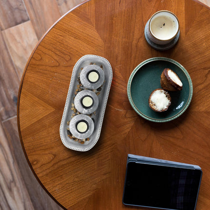 Floral tealight holder with tray