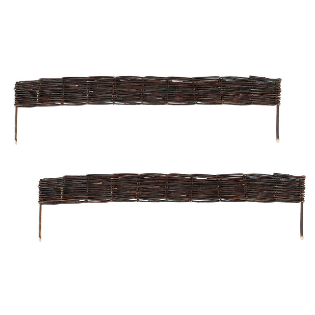 Flower Bed Edging Fence – Willow Wicker, Pegs Included