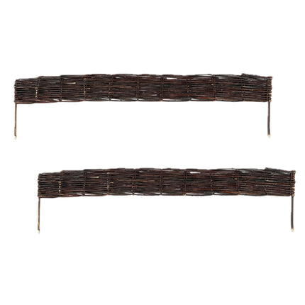Flower Bed Edging Fence – Willow Wicker, Pegs Included