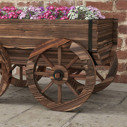 Wooden cart Flower box, Garden pot, 30 Kg Capacity