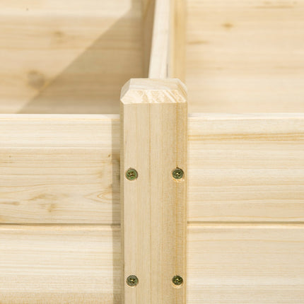 Wooden flower box with two sections for plants, 244x61.5x27cm