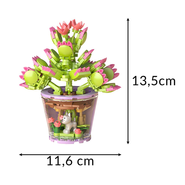 Flower Construction Blocks Set, 172 Pieces, Multicolor