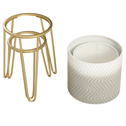 Plant stand in metal with 2 indoor/outdoor flower pots