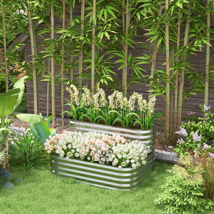 Silver plant shelf for garden or balcony, 118x45x30cm