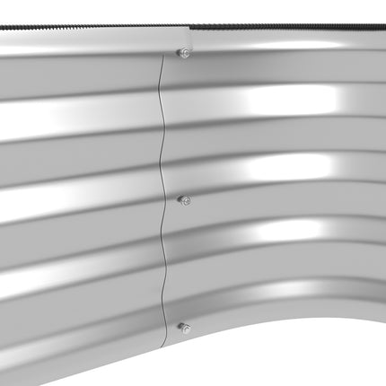Silver plant shelf for garden or balcony, 118x45x30cm
