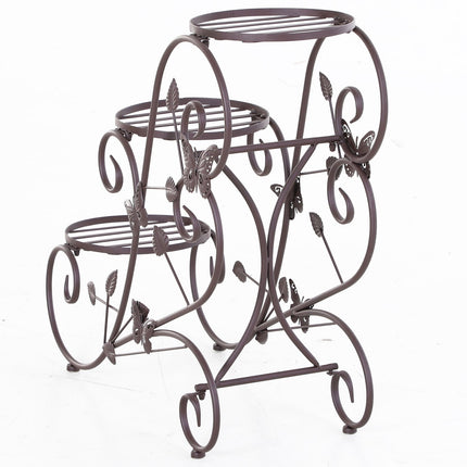 Three-level plant shelf in metal, French style, 76x27x67 cm