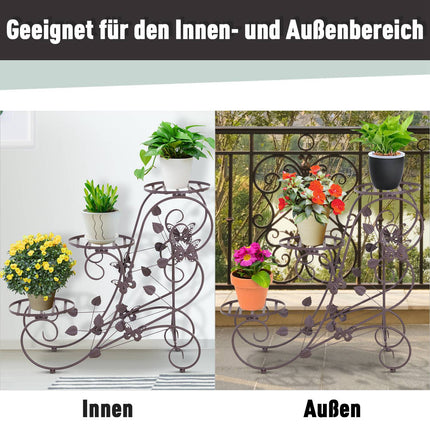 Three-level plant shelf in metal, French style, 76x27x67 cm