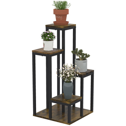 Multifunctional plant stand in 4 levels, brown, 40x40x81cm
