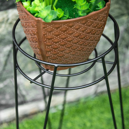 Set of 3 plant stands in black metal for 16 cm pots