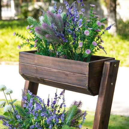Wooden flower stand, brown, 61 x 48 x 118 cm