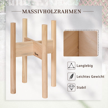 Wooden flower stand Set of 2, different heights, natural finish
