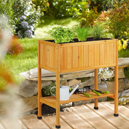Flower box on wooden legs