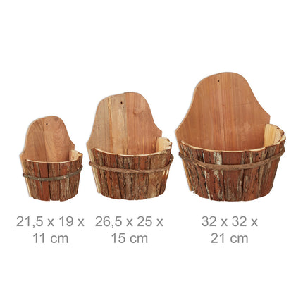 Flower pot for wall - set of 3