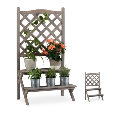 Flower stairs with trellis gray