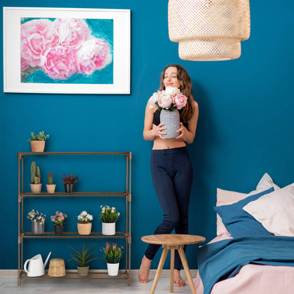 Flower stand in brown metal 4 shelves