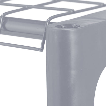 Flower stand in gray metal 3 shelves