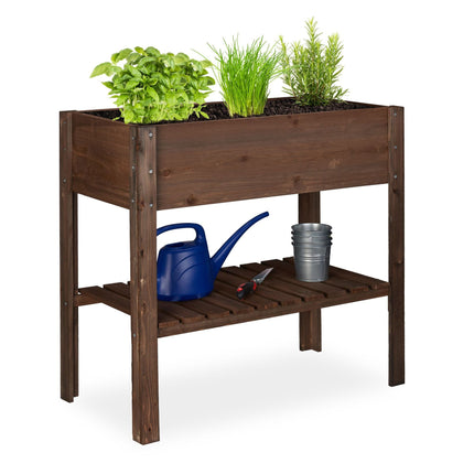 Flower table in dark wood