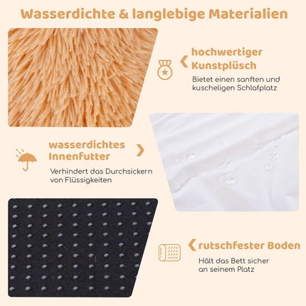 Fluffy dog bed for people & dogs with washable dog blanket 171 x 115 cm brown