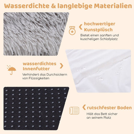 Fluffy dog bed for people & dogs with washable dog blanket 171 x 115 cm gray