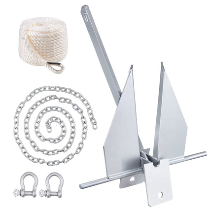 Fluke Anchor Kit, 8.5 lb Galvanized Steel, 75 ft Rope