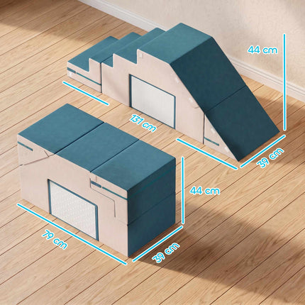 Foam Building Blocks for Toddlers, Blue – 2-Piece Set