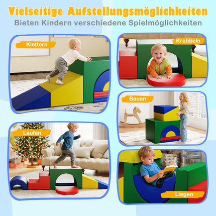 Foam Climbing Block Set for Toddlers – 7 Pieces, PU Leather