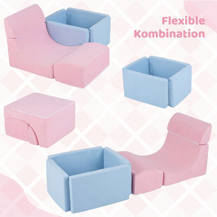Foam Climbing Blocks & Ball Pit Set for Toddlers - Pink