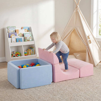 Foam Climbing Blocks & Ball Pit Set for Toddlers - Pink